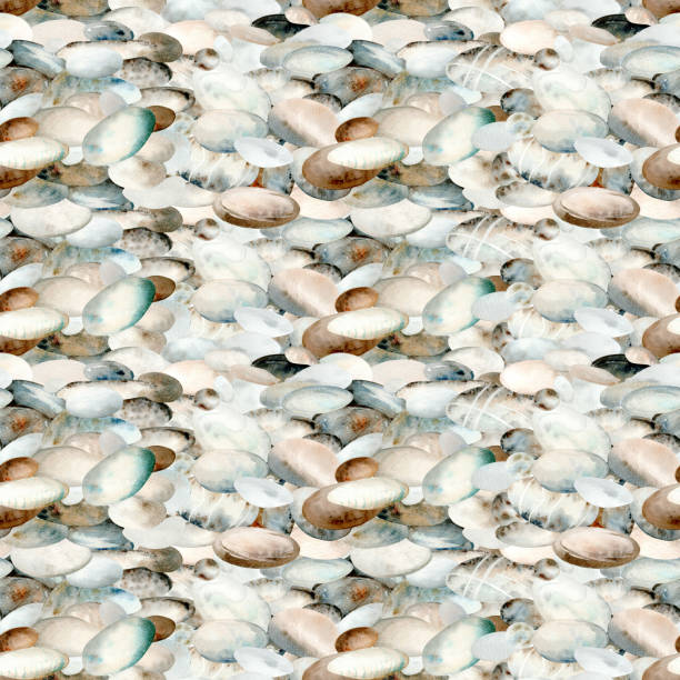 istock Multicolored Sea Pebbles. Watercolor illustration in pastel colors. The drawing is hand drawn. Suitable for cards, scrapbooking, wallpaper and textiles 2168453377
