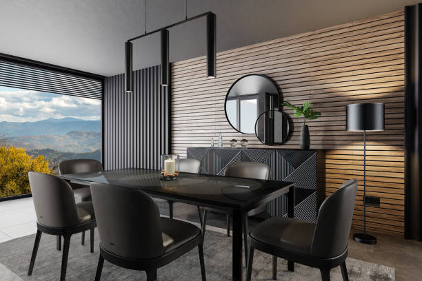 istock Luxury dining room interior with modern furniture 2168460689
