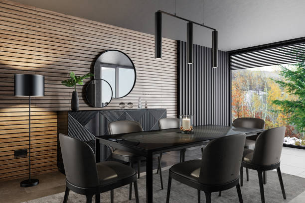 istock Luxury dining room interior with modern furniture 2168460700