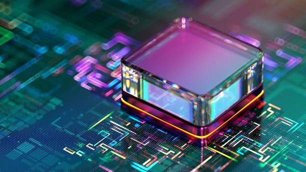 digitale cpu, ki - künstliche intelligenz, quantencomputer. - quanteninformatik stock-fotos und bilder