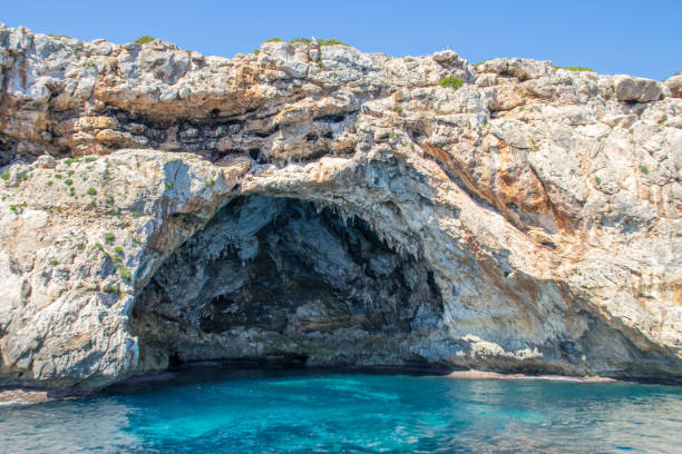 Sea caves on the Majorcan coastline, Spain