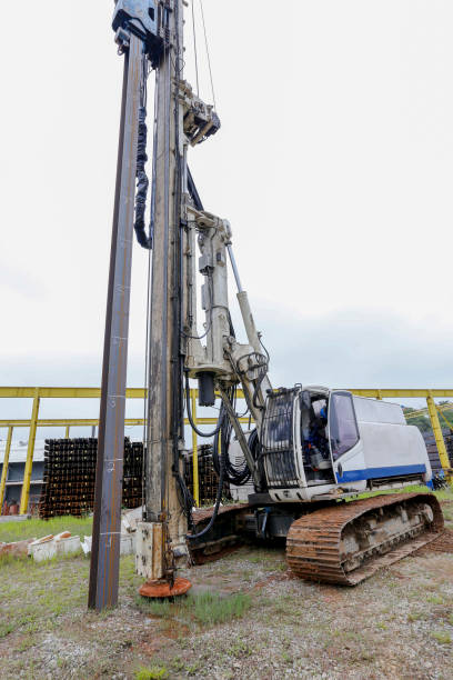 istock The machine used to driven pile for building foundation work. 2168478268