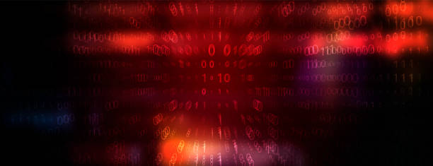 Digital Binary Code on Dark Red Background. Data Breach Digital Binary Code on Dark Red. Data Breach Concept cruel stock illustrations
