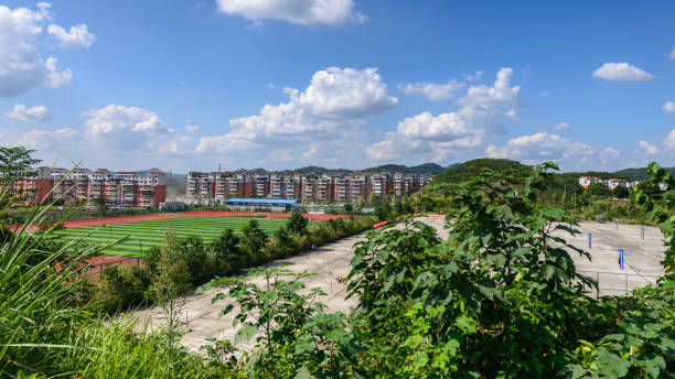 Campus scenery of China West Normal University, Sichuan, China