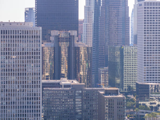 istock Tight shot of downtown skyscrapers 2168484088