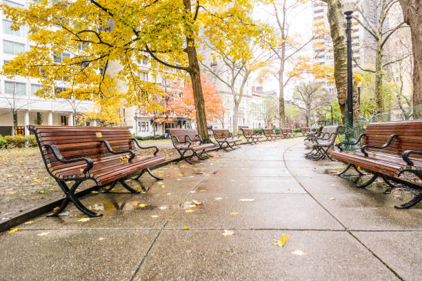 Autumn in Philadelphia city. Rittenhouse Square park