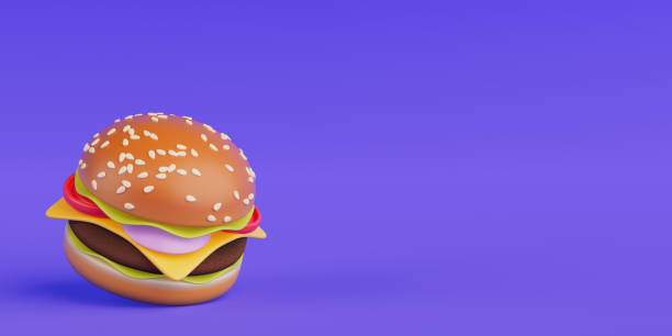 istock Cartoon Premium Delicious Burger Icon. 3d Rendering 2168490948
