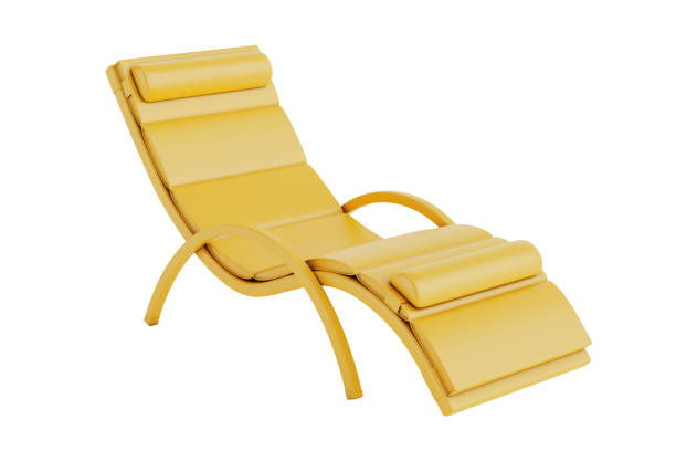 istock Beach Relax Yellow Chair in Clay Duotone Monochrome Style. 3d Rendering 2168491088