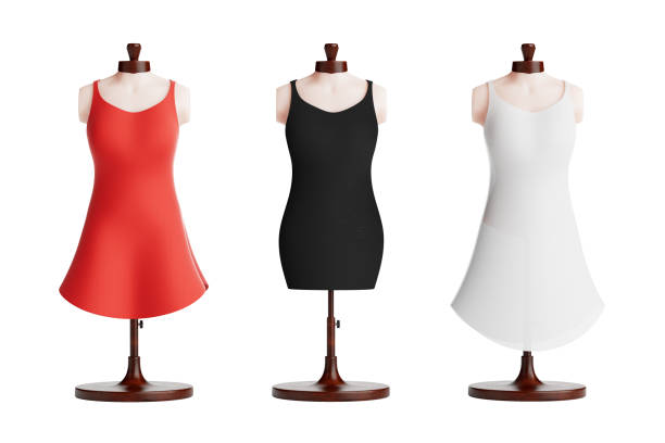 istock Classic Womens Dress Mockup and Mannequin. 3d Rendering 2168491122