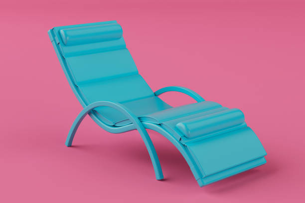 istock Beach Relax Blue Chair in Duotone Monochrome Style. 3d Rendering 2168491185