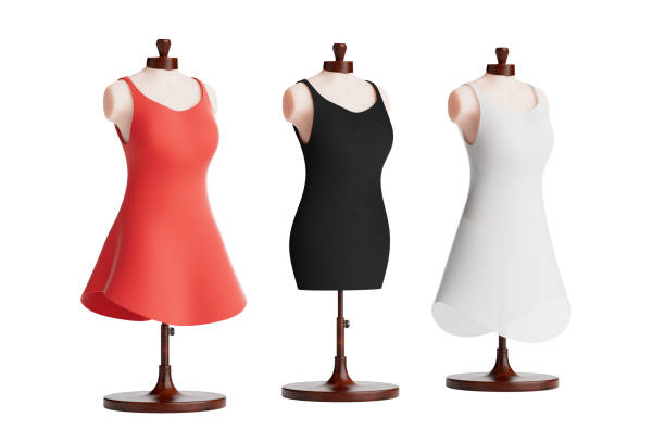 istock Classic Womens Dress Mockup and Mannequin. 3d Rendering 2168491193