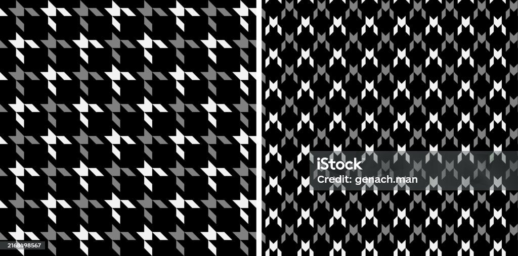Notched Decoder Pattern Black White Seamless A Large Checked Pattern With Notched Corners ...