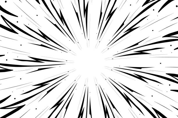 istock Comic book speed black lines background. Radial design for comic books and manga. Anime explosion effect. Anime art frame 2168515821