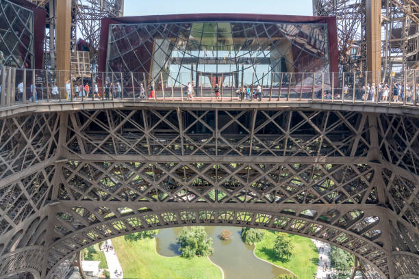 istock Paris, France - 08 22 2024: View of the first floor of the Eiffel Tower from the inside 2168516171