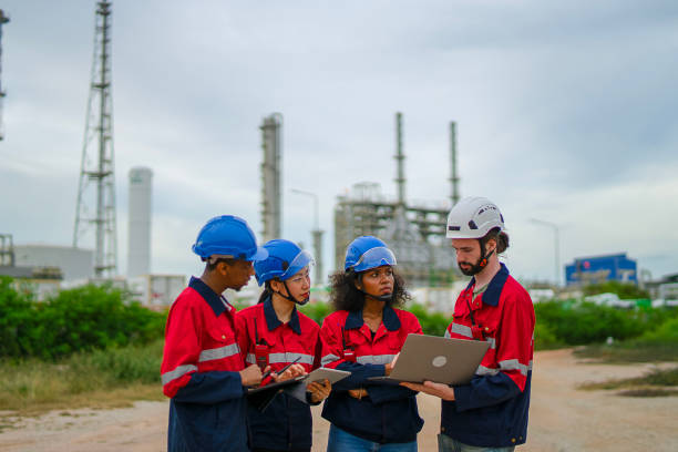 istock Blue collar workers are working at industrial site. 2168522635