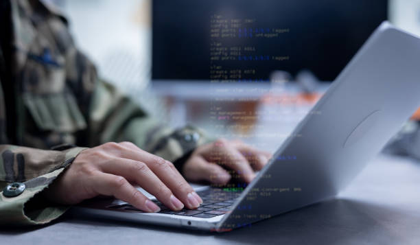 istock close up soldier man as programmer hand typing command on keyboard laptop to check about software or configuration for military operation system in office room concept 2168532779