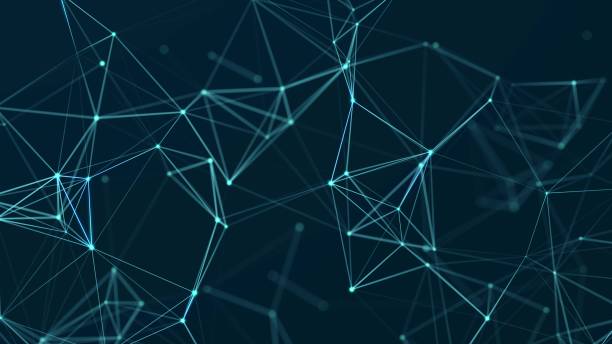 istock Abstract colored polygonal space with dots and lines motion. Data technology and scientific illustration. 3d rendering. Seamless loop. 4K 2168543054