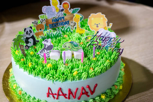 istock Gorgeous forest theme Cake with animal cut outs from different angle 2168549261