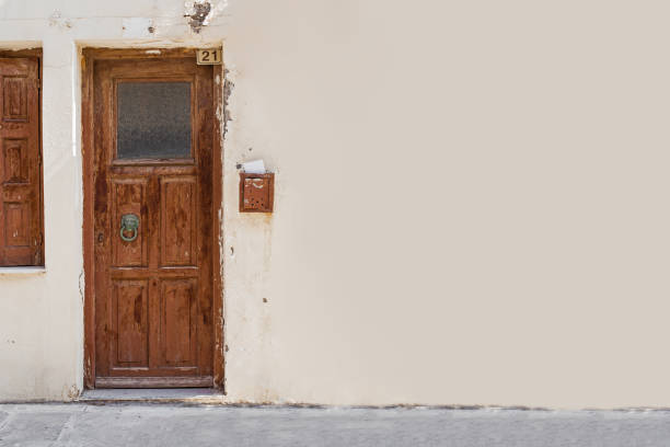 Grunge wall background with old door