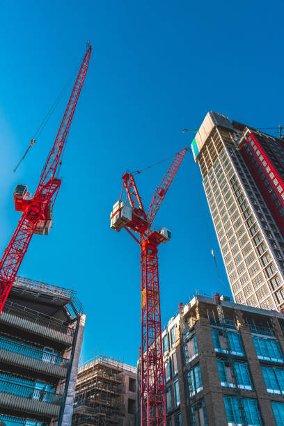 Skyscrapers and construction site in London