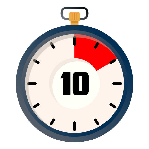 10 second countdown timer illustration. Stopwatch timer 10 second. Editable vector file on transparent background. vector art illustration