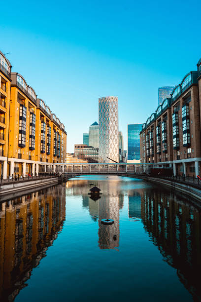 istock Canary Wharf Skyline view from Greenland dock, England 2168554726