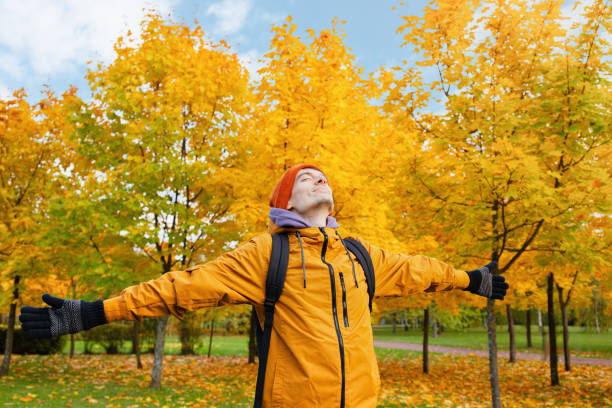 istock Person Embracing Autumn with Open Arms in Park 2168557343
