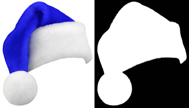 istock Santa Claus blue cap isolated on white 2168558381