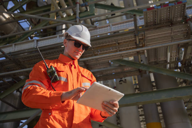 istock Petroleum engineer working at oil refinery site 2168562916