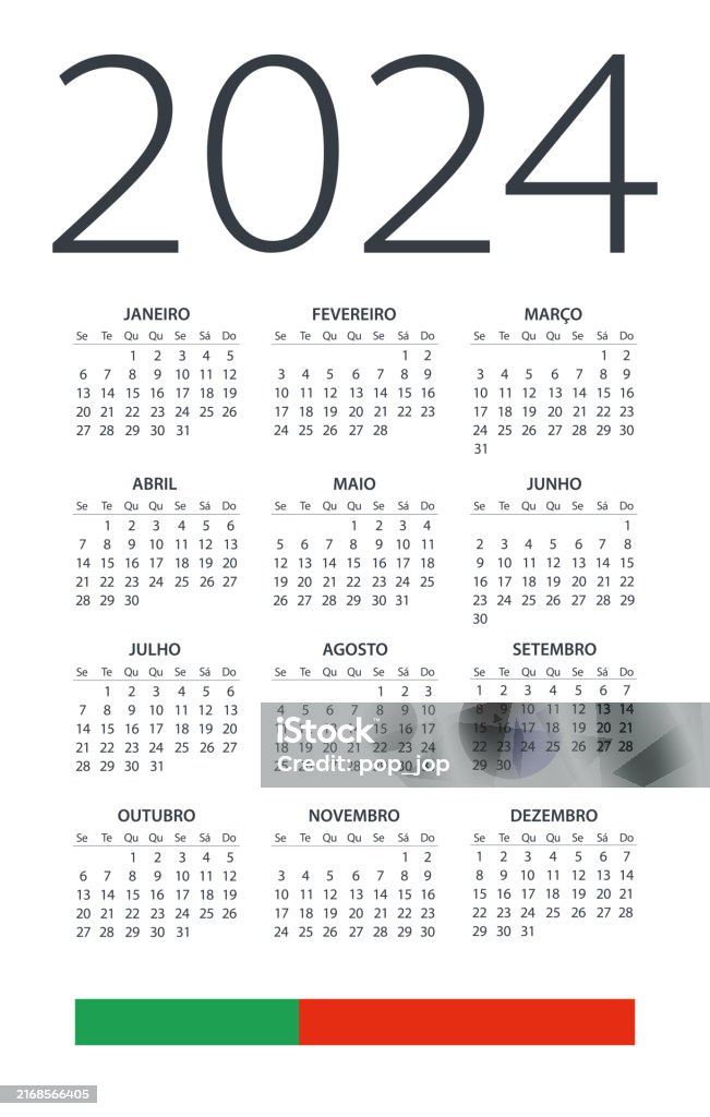 Calendar 2025 Portugal Vector Illustration Portuguese Language Version