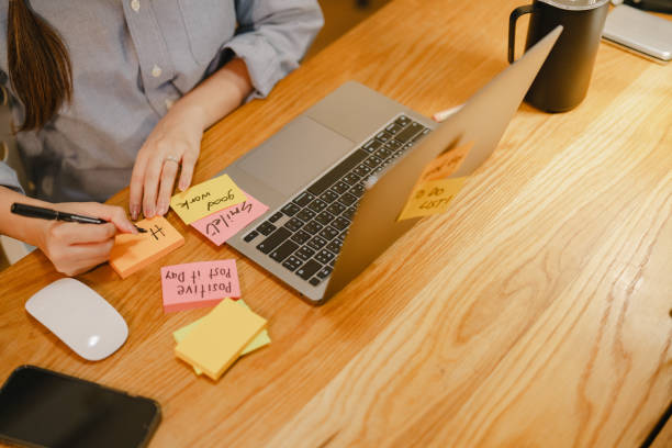 istock Agenda organize with color-coding sticky for time management 2168567384