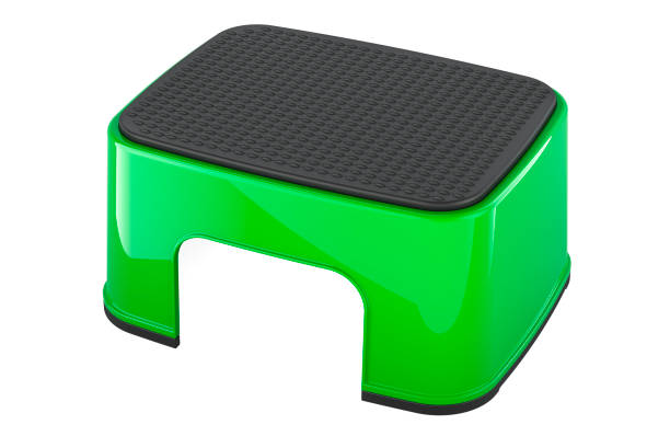 istock Green Step Stool for Toilet Potty Training or for Bathroom Sink. 3D rendering 2168569843