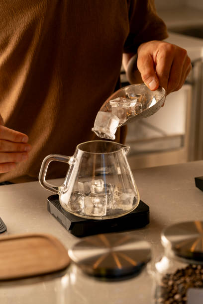 istock Preparing to brew Japanese style cold and iced v60 style coffee 2168574369