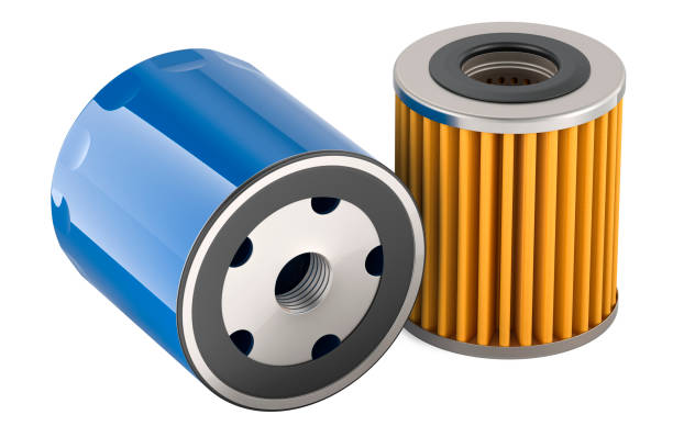 istock Car oil filters, closeup. 3D rendering 2168574493
