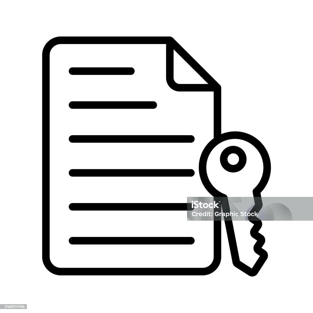 Key Document Icon Key Document Stock Illustration - Download Image Now - Document ...