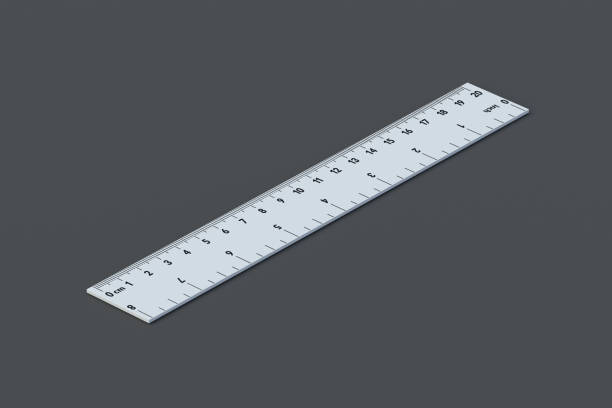 istock White ruler with inches and centimeters on black background. School equipment. Measuring tool. 3d render 2168574840