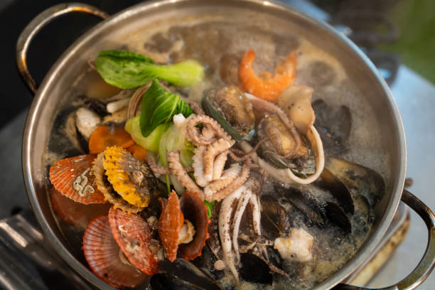 View of the seafood stew in the restaurant