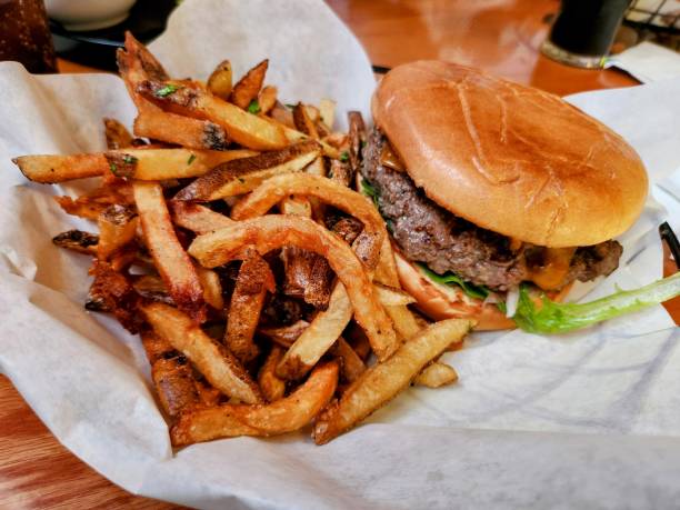 istock Classic American Cheeseburger and Fries 2168575277