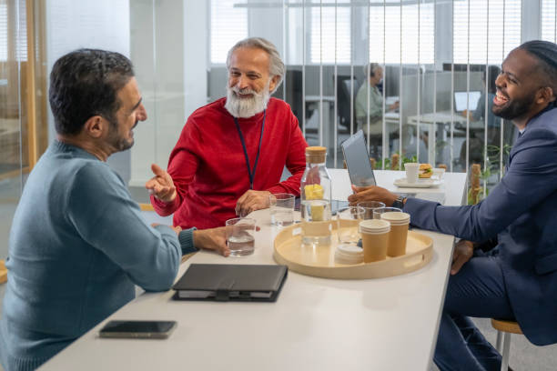 istock Businessmen talking with each other 2168582658