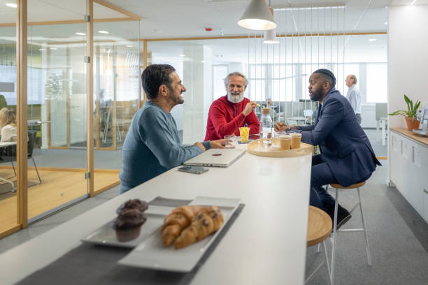 Businessmen talking with each other