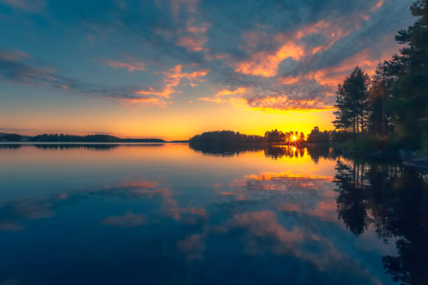 istock Summer lake night sunset from Sotkamo, Finland. 2168586233