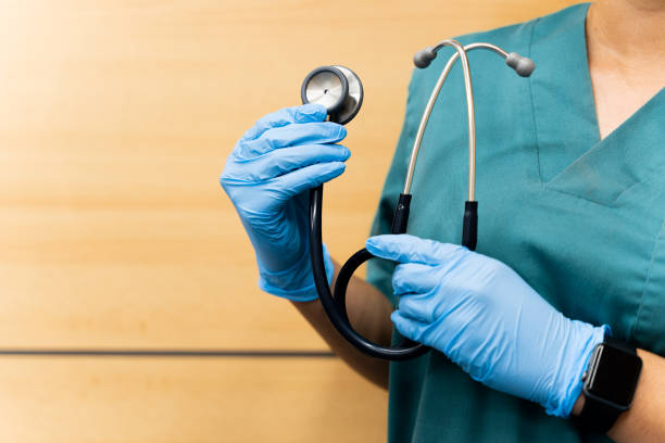 istock Doctor holding a stethoscope for patient examination 2168587400