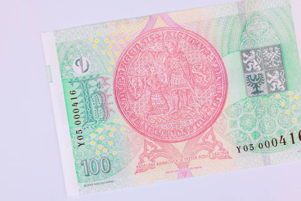 istock Czech banknotes in 100 koruna denominations from issued Ceska Narodni Banka 2168588453