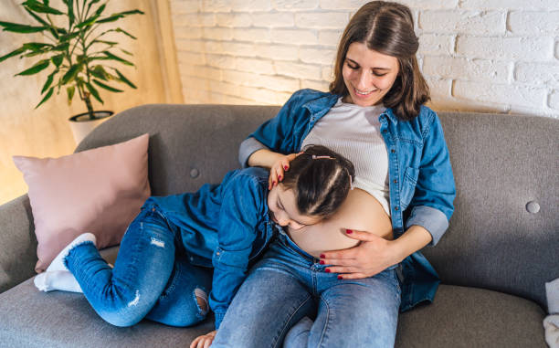 istock Pregnant mother and her daughter 2168593244