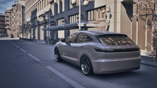 istock Autonomous driving general electric car parked on the roadside 2168596138