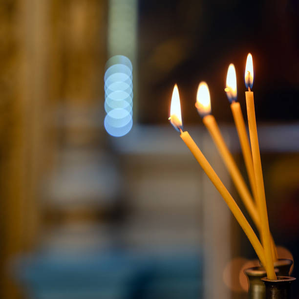 Burning candles in an Orthodox church