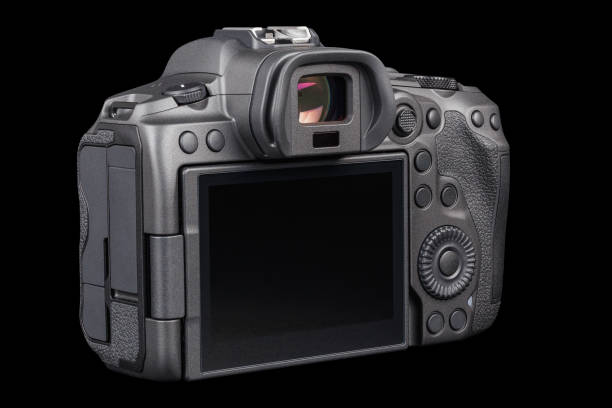 istock black professional mirrorless camera body isolated on black background 2168604092