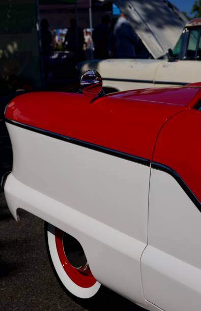 istock Vintage red and white convertible car 2168605861