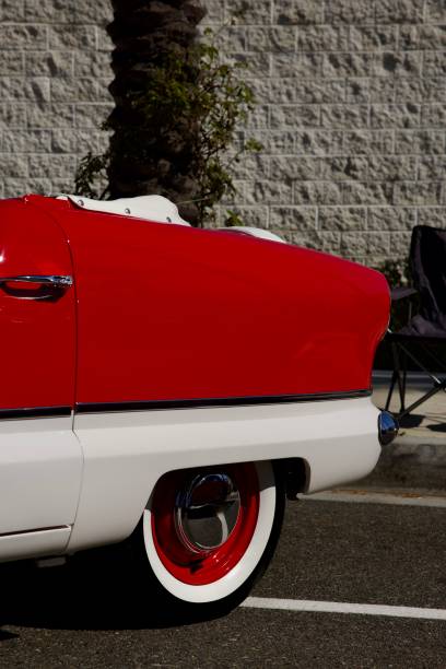 istock Vintage red and white convertible car 2168605866