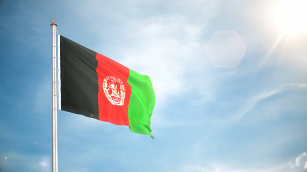 istock Afghanistan Flag Waving in the Wind in a Blue Sky 2168606158